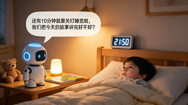 儿童卧室AI玩具讲故事场景
